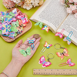 24Pcs Butterfly PVC Pendant Keychains&nbsp;DIY-WR0005-06