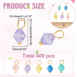フロストアクリルチャーム400個  真鍮パーツ  ミックスカラー  コーン  ゴールドカラー  10~11.5x5.5mm  穴：2.5~3mm&nbsp;FIND-DC0001-49