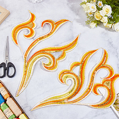 2Pcs Cloud Clothing Computerized Embroidery Cloth Iron on/Sew on Patches&nbsp;DIY-GF0012-97A