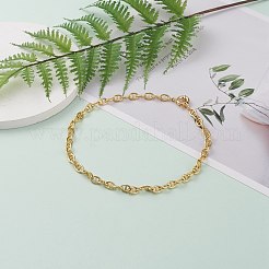 ブラスアンカーチェーンネックレス  スプリングリングの留め金と  18KGP本金メッキ  16-1/8インチ（41cm）  7mm&nbsp;NJEW-JN03247