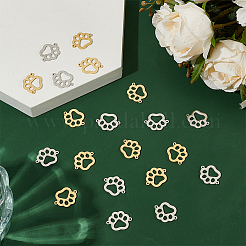20Pcs 2 Colors 304 Stainless Steel Hollow Connector Charms&nbsp;STAS-HY0001-58