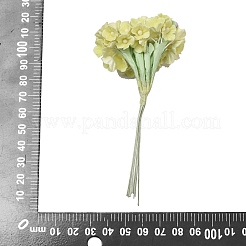 布、紙、鉄で作るミニ造花ブーケ（DIYクラフト用）  フラワーアレンジメント  緑黄  55~67x35~40mm&nbsp;FB-CBA59DF-02D