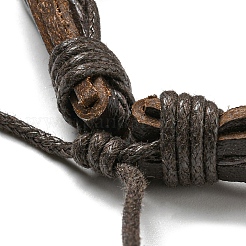 6Pcs 6 Style Adjustable Braided Imitation Leather Cord Bracelet Set with Waxed Cord for Men&nbsp;BJEW-F458-05