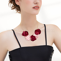 20Pcs 5 Style Silk Artificial Rose Flower Pendants&nbsp;PALLOY-TA00198