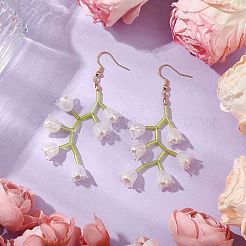 Shell Pearl Beads & Imitation Jelly Acrylic Dangle Earrings&nbsp;EJEW-TA00571