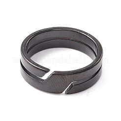 304ステンレススチール指輪  プロミス フレンドシップ リング 女性用  ガンメタ色  usサイズ7（17.3mm）&nbsp;RJEW-Z013-01B