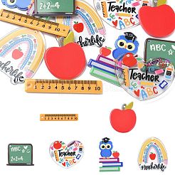 12Pcs 6 Styles Study Style Opaque Acrylic Double Sided Pendants&nbsp;FIND-CJ0002-52