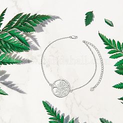 Rhodium Plated 925 Sterling Silver Link Anklets&nbsp;JA127A