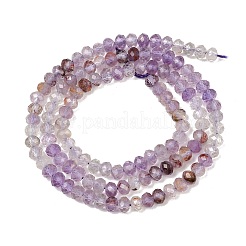 Natural Purple Phantom Quartz Purple Lodolite Quartz Beads Strands&nbsp;G-B175-A22-3x4mm