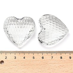 ガラスチャーム  多面カット  ハート  ミックスカラー  34x35x13mm  穴：1.6mm&nbsp;GLAA-P064-01