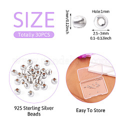 30Pcs 925 Sterling Silver Beads&nbsp;FIND-TA0006-27