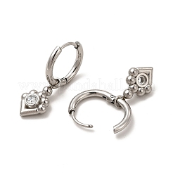 Crystal Rhinestone Rhombus Dangle Stud Earrings&nbsp;EJEW-P219-22P