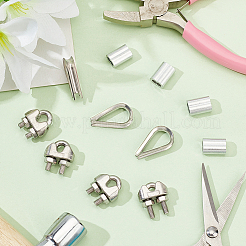 75Pcs 3 Style 304 Stainless Steel & Aluminum Wire Rope Cable Clip Clamp&nbsp;FIND-GA0003-11