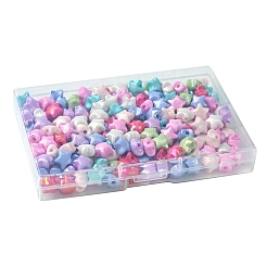 200個の不透明なアクリルビーズ  染め  ABカラー  多面カット  スター  ミックスカラー  10x11x7mm  穴：2mm  200pc&nbsp;TACR-FS0001-50