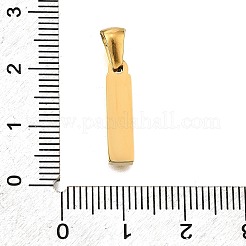 金色の304ステンレススチールペンダント  樹皮模様  文字I  17.5x5.5x2.5mm  穴：5.5x3mm&nbsp;STAS-K300-01G-I