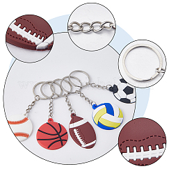 24Pcs 6 Style PVC Plastic Pendant Keychain&nbsp;KEYC-CN0001-02