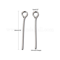 Tarnish Resistant Stainless Steel Eye Pin Jewelry Findings&nbsp;X-STAS-E013-0.6x20mm