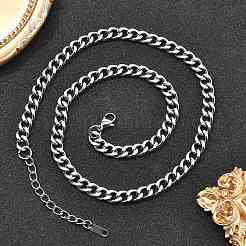 304 Stainless Steel Cuban Link Chain Necklaces for Women Men&nbsp;NJEW-G161-02P