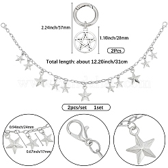 4Pcs 2 Styles Brass Twisted Chains Boot Strap Chains & Alloy Shoes Charms Sets&nbsp;HJEW-BM0001-08