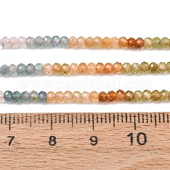 グラデーションカラーの天然マルチカラートルマリンビーズ連売り  ロンデル  多面カット  3x2mm  穴：0.6~0.7mm  約188~190個/連  15.24''（38.7cm）〜15.51''（39.4cm）&nbsp;G-D110-E02-07