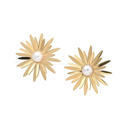 304 Stainless Steel ABS Imitation Pearl Stud Earrings&nbsp;EJEW-Z098-20G