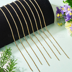 5ヤードの合金ガラスラインストーンカップチェーン  プラチナ  ゴールド  3x2.5x2.5mm&nbsp;AJEW-TA0002-49C