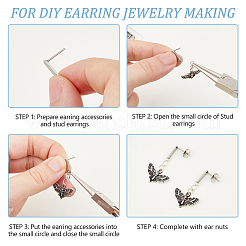 60Pcs 201 Stainless Steel Stud Earring Findings with Hole&nbsp;FIND-DC0006-59