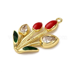 Brass Micro Pave Cubic Zirconia Pendants&nbsp;KK-C119-18A-01