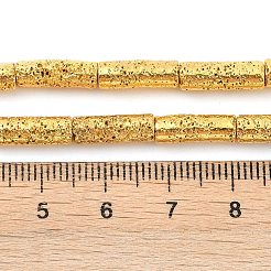 電気めっき合成非磁性ヘマタイト ビーズ 連売り  コラム  黄金メッキ  13x4.5mm  穴：1.2mm  約31個/連  16.54''（42センチメートル）&nbsp;G-U003-17A