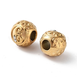 Ion Plating(IP) 304 Stainless Steel Rhinestone European Beads&nbsp;STAS-A092-10E-G