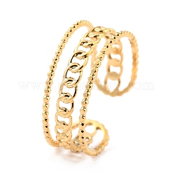 Ion Plating(IP) 304 Stainless Steel Finger Rings&nbsp;RJEW-L102-07G