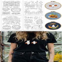 11.6x8.2インチのスティックとステッチの刺繍模様4枚。  不織布水溶性刺繍安定剤  混合図形  297x210 MMM&nbsp;DIY-WH0455-224