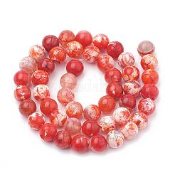 Dyed Natural Crackle Agate Beads Strands&nbsp;G-T100-03C