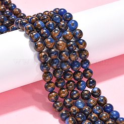 Synthetic Gold Clinquant Stone Beads Strands&nbsp;G-G026-R-8mm-1
