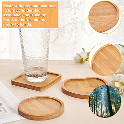 3Pcs 3 Style Wooden Mosaic Coaster Base Bottom Embryo&nbsp;AJEW-GF0004-31