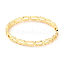 Hollow Octangle Cubic Zirconia Cuff Bangle&nbsp;BJEW-D448-20G-RS