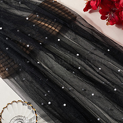 Polyester with Plastic Pearl Fabric&nbsp;AJEW-WH20006-271