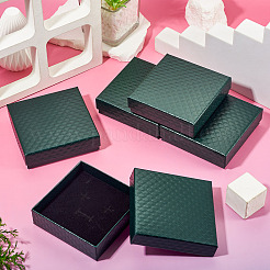 5Pcs Rhombus Textured Cardboard Jewelry Packing Boxes with Sponge Inside&nbsp;CBOX-TA0001-18E