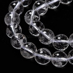 天然石クオーツクリスタルビーズ連売り  ロッククリスタルビーズ  木綿糸で  ラウンド  8mm  穴：1mm  約45個/連  14.17インチ（36cm）&nbsp;X-G-H236-05A-8mm