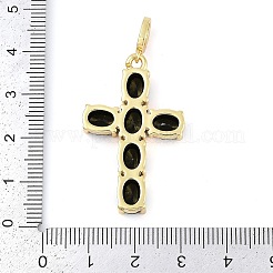 Rack Plating Brass Cubic Zirconia European Dangle Charms&nbsp;KK-P287-47G
