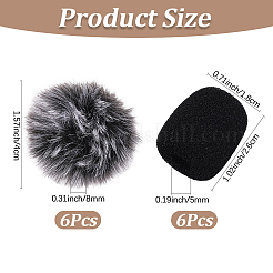 6Pcs Polyester Microphone Pompom Ball Cover&nbsp;AJEW-CN0004-91