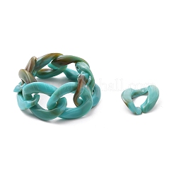 Acrylic Curb Chains Finger Rings&nbsp;X-RJEW-JR00311