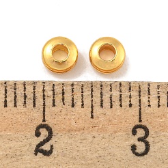 真鍮ビーズ  カドミウムフリー＆ニッケルフリー＆鉛フリー  ロンデル  18KGP本金メッキ  4x2mm  穴：1.5mm&nbsp;KK-P275-37G