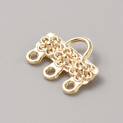 真鍮製シャンデリアコネクターパーツ  コネクタ  花  11x13x3mm  穴：1.2mm＆3x2.5mm&nbsp;KK-WH0082-02D-G
