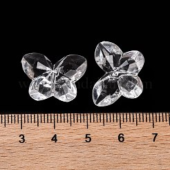 透明なアクリルビーズ  蝶  透明  15.5x20x10mm  穴：1.6mm  約391個/500g&nbsp;OACR-M011-08