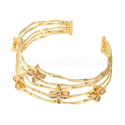 Brass Open Cuff Bangles&nbsp;KK-S404-02G