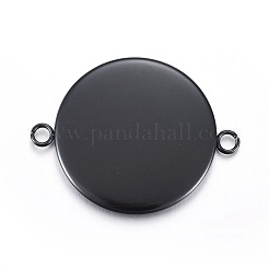 Stainless Steel Cabochon Connector Settings&nbsp;STAS-L211-04E-B