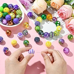 DIYジュエリー作成キット  樹脂、樹脂ラインストーン、アクリルビーズを含む  ミックスカラー  18~20x18~20mm  穴：2~3mm&nbsp;DIY-CJ0002-42