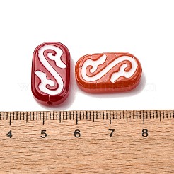 手作りランプワークビーズ  お守り付き楕円形  ミックスカラー  20x12x6~7mm  穴：1.2~1.4mm&nbsp;LAMP-K039-32