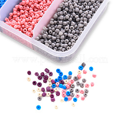90g5色12/0ベーキングペイントガラスシードビーズ  ラウンド  ミックスカラー  12/0  1.5x1.5mm  穴：0.5mm  18 G /カラー&nbsp;SEED-YW0001-14A